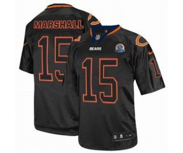 nike nfl jerseys chicago bears #15 marshall black[Elite lights out 50th Patch]