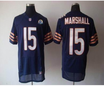 nike nfl jerseys chicago bears #15 marshall blue[Elite 50th Patch]