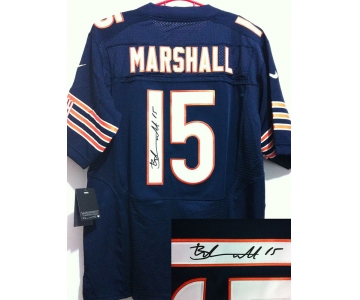 nike nfl jerseys chicago bears #15 marshall blue[Elite signature]