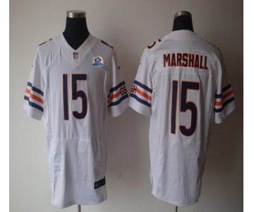 nike nfl jerseys chicago bears #15 marshall white[Elite 50th Patch]