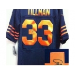 nike nfl jerseys chicago bears #33 charles tillman blue [orange number Elite signature]