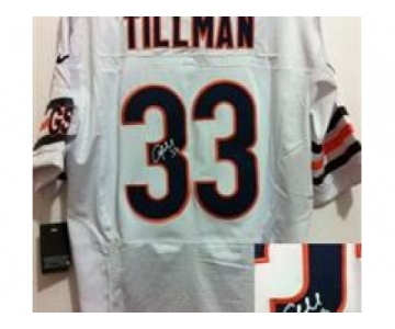 nike nfl jerseys chicago bears #33 charles tillman white [ Elite signature]