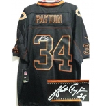 nike nfl jerseys chicago bears #34 payton black[Elite lights out signature]