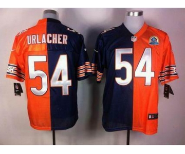 nike nfl jerseys chicago bears #54 urlacher orange-blue[Elite split 50th Patch]