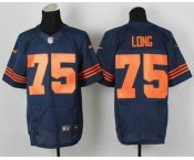 nike nfl jerseys chicago bears #75 long blue[Elite][number orange]