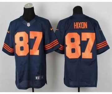 nike nfl jerseys chicago bears #87 hixon blue[Elite][number orange][hixon]