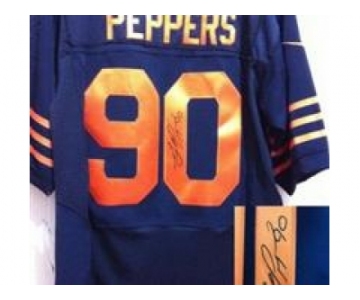 nike nfl jerseys chicago bears #90 julius peppers blue [Orange Number Elite signature]