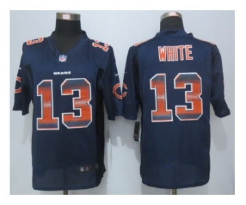 2015 new nike chicago bears #13 white navy blue strobe jerseys[limited]