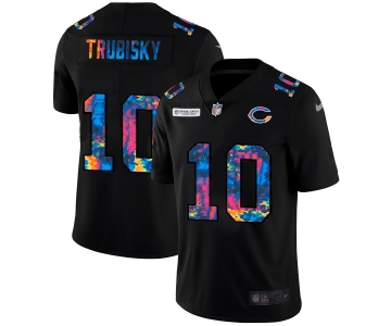 Chicago Bears #10 Mitchell Trubisky Men's Nike Multi-Color Black 2020 NFL Crucial Catch Vapor Untouchable Limited Jersey