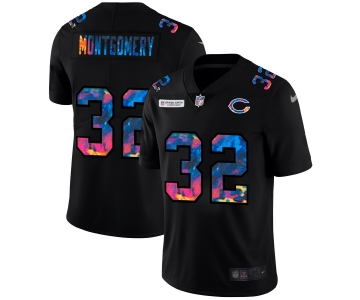 Chicago Bears #32 David Montgomery Men's Nike Multi-Color Black 2020 NFL Crucial Catch Vapor Untouchable Limited Jersey