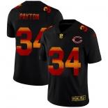 Chicago Bears #34 Walter Payton Men's Black Nike Red Orange Stripe Vapor Limited NFL Jersey