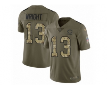 Men Nike Chicago Bears #13 Kendall Wright Limited Olive Camo Salute to Service NFL Jersey