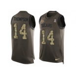 Men Nike Chicago Bears #14 Deonte Thompson Limited Green Salute to Service Tank Top NFL Jersey