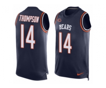 Men Nike Chicago Bears #14 Deonte Thompson Limited Navy Blue Player Name & Number Tank Top NFL Jersey