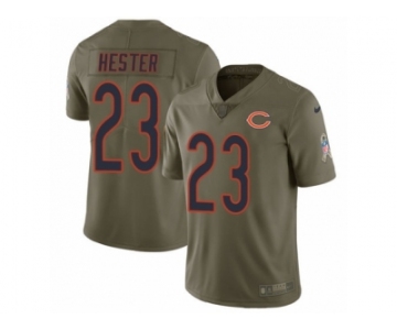 Men Nike Chicago Bears #23 Devin Hester Limited Olive 2017 Salute to Service NFL Jersey