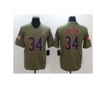 Men Nike Chicago Bears #34 Walter Payton Olive 2017 Salute to Service Limited Jersey