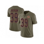 Men Nike Chicago Bears #39 Eddie Jackson Limited Olive 2017 Salute to Service NFL Jersey