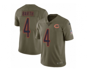 Men Nike Chicago Bears #4 Connor Barth Limited Olive 2017 Salute to Service NFL Jersey