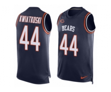 Men Nike Chicago Bears #44 Nick Kwiatkoski Limited Navy Blue Player Name & Number Tank Top NFL Jersey