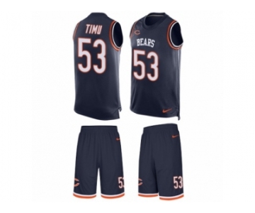 Men Nike Chicago Bears #53 John Timu Limited Navy Blue Tank Top Suit NFL Jersey