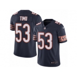 Men Nike Chicago Bears #53 John Timu Navy Blue Team Color Vapor Untouchable Limited Player NFL Jersey