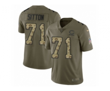 Men Nike Chicago Bears #71 Josh Sitton Limited Olive Camo Salute to Service NFL Jersey