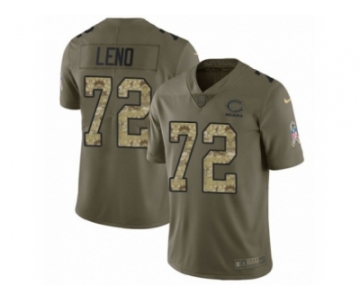 Men Nike Chicago Bears #72 Charles Leno Limited Olive Camo Salute to Service NFL Jersey