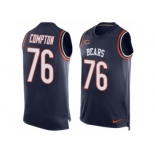 Men Nike Chicago Bears #76 Tom Compton Limited Navy Blue Player Name & Number Tank Top NFL Jersey