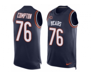 Men Nike Chicago Bears #76 Tom Compton Limited Navy Blue Player Name & Number Tank Top NFL Jersey