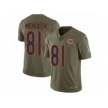 Men Nike Chicago Bears #81 Cameron Meredith Limited Olive 2017 Salute to Service NFL Jersey