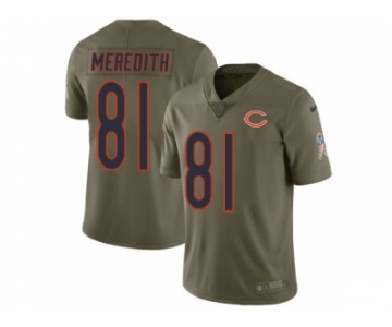 Men Nike Chicago Bears #81 Cameron Meredith Limited Olive 2017 Salute to Service NFL Jersey