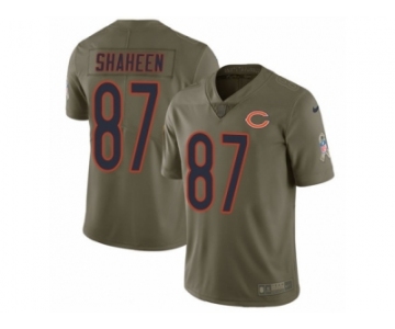 Men Nike Chicago Bears #87 Adam Shaheen Limited Olive 2017 Salute to Service NFL Jersey