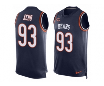 Men Nike Chicago Bears #93 Sam Acho Limited Navy Blue Player Name & Number Tank Top NFL Jersey