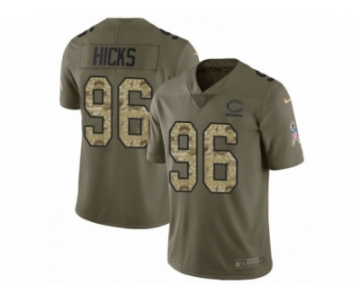 Men Nike Chicago Bears #96 Akiem Hicks Limited Olive Camo Salute to Service NFL Jersey