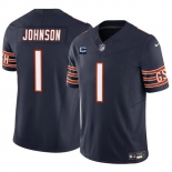 Men's Chicago Bears #1 Jaylon Johnson Navy 2024 F.U.S.E. With 1-star C Patch Vapor Untouchable Limited Football Stitched Jersey