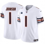 Men's Chicago Bears #1 Jaylon Johnson White 2024 F.U.S.E. With 1-star C Patch Vapor Untouchable Limited Football Stitched Jersey