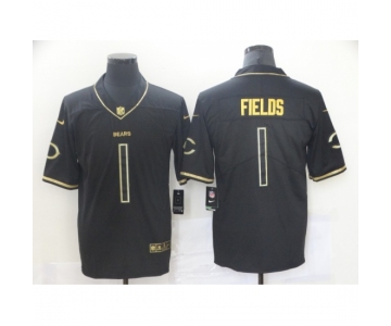 Men's Chicago Bears #1 Justin Fields Black Nike 2021 Draft First Round Pick Alternate Limited Jersey