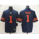 Men's Chicago Bears #1 Justin Fields Nike Navy 2021 Draft First Round Pick Alternate Limited Jersey