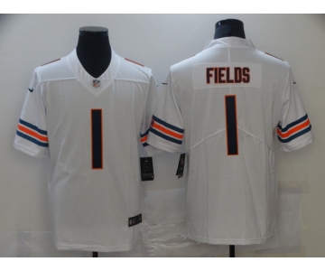 Men's Chicago Bears #1 Justin Fields Nike White 2021 NFL Draft First Round Pick Alternate Limited Jersey