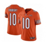 Men's Chicago Bears #10 Mitchell Trubisky Orange Alternate 100th Season Limited Football Jersey