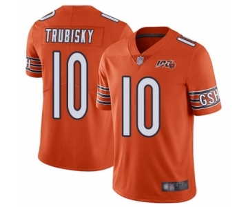 Men's Chicago Bears #10 Mitchell Trubisky Orange Alternate 100th Season Limited Football Jersey