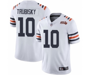 Men's Chicago Bears #10 Mitchell Trubisky White 100th Season Limited Football Jersey