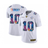 Men's Chicago Bears #10 Mitchell Trubisky White Multi-Color 2020 Football Crucial Catch Limited Football Jersey