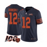 Men's Chicago Bears #12 Allen Robinson Limited Navy Blue Rush Vapor Untouchable 100th Season Football Jersey