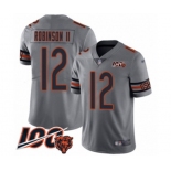 Men's Chicago Bears #12 Allen Robinson Limited Silver Inverted Legend 100th Season Football Jersey