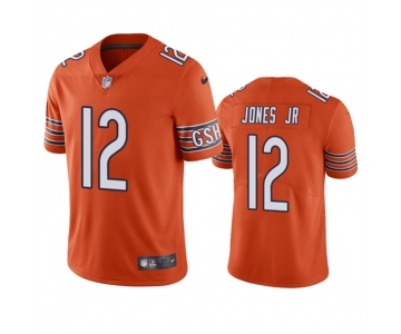 Men's Chicago Bears #12 Velus Jones Jr. Orange Vapor untouchable Limited Stitched Jersey