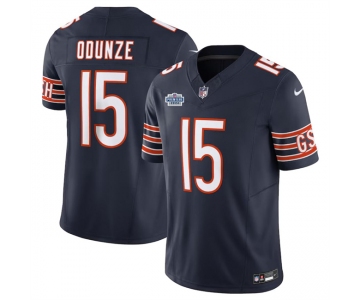 Men's Chicago Bears #15 Rome Odunze Navy 2024 With Draft Patch F.U.S.E. Vapor Stitched Football Jersey