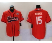 Men's Chicago Bears #15 Rome Odunze Orange Throwback With Patch Cool Base Stitched Baseball Jersey