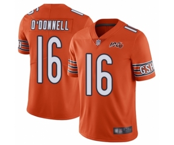 Men's Chicago Bears #16 Pat O'Donnell Orange Alternate 100th Season Limited Football Jersey