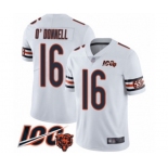 Men's Chicago Bears #16 Pat O'Donnell White Vapor Untouchable Limited Player 100th Season Football Jersey